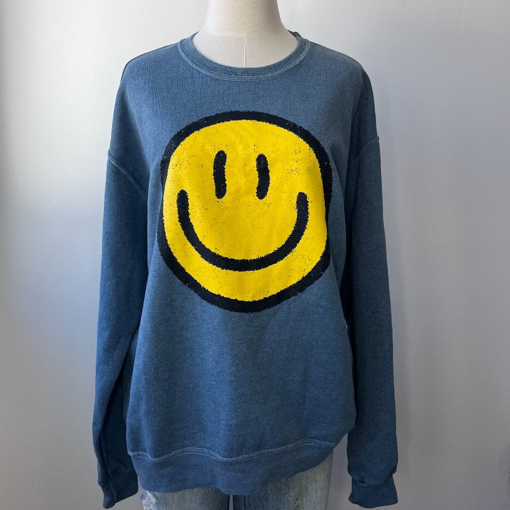 Blue Smiley Crew Neck